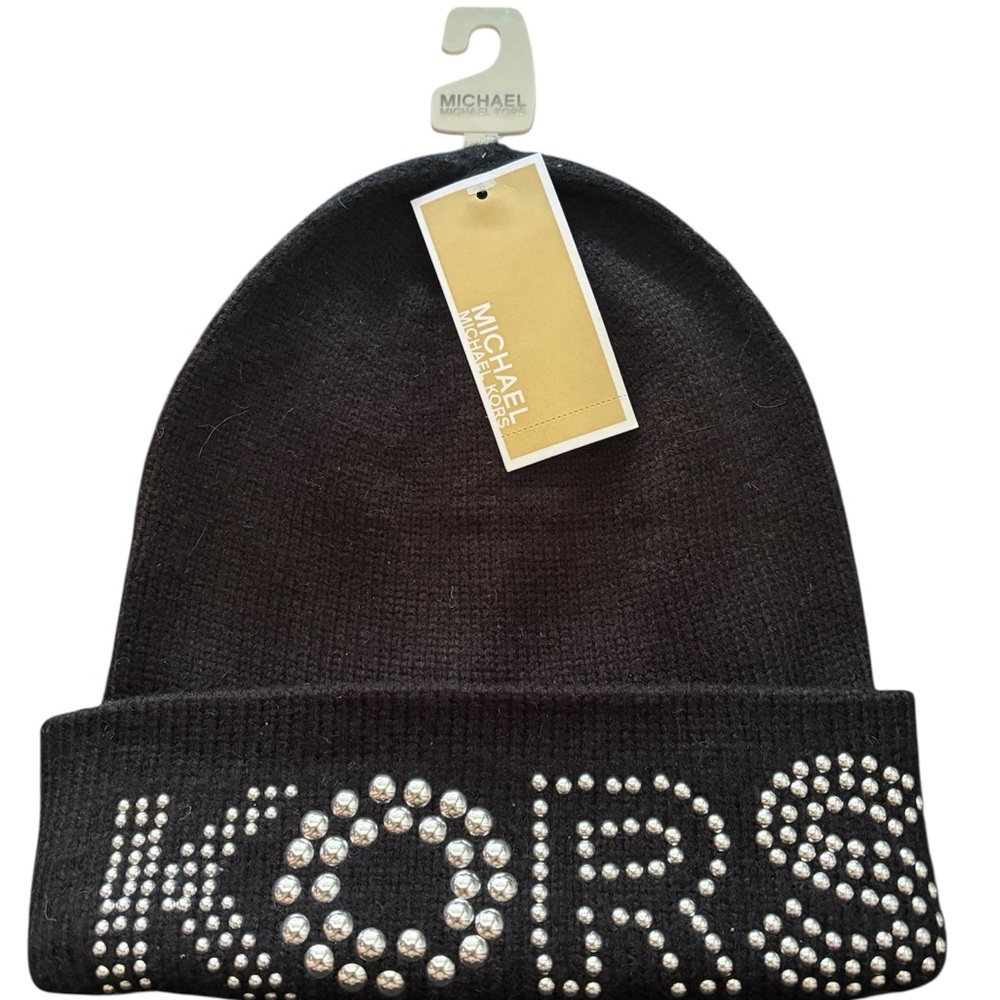 Michael Kors Black Hat with Silver Detailing